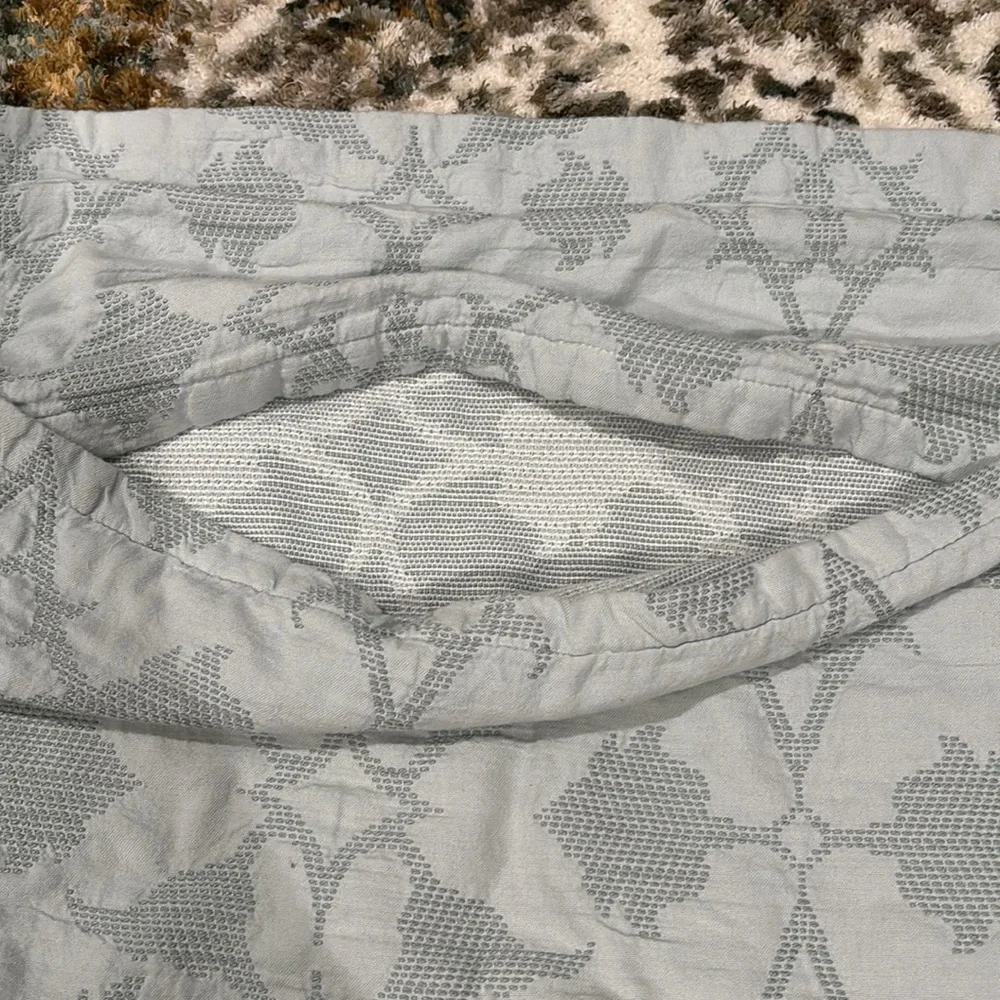 Pottery Barn Jacquard Matelasse Blue Gray (lite green)Euro Shams 26”x26”Set of 2